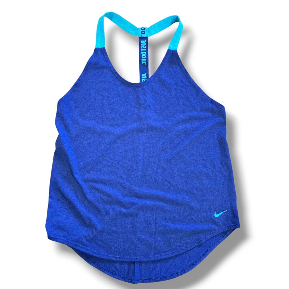 Nike women's Dri-FIT Royal Blue "Just Do It" Racerback Training Tank – Medium - Picture 2 of 8